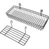 NOLITOY Set 2 Pezzi Cestini da Appendere in Ferro Nero Griglia, Organizer Multifunzionale Resistenti alla Deformazione per Cucina e Casa