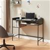 [en.casa] Scrivania con Piano 100 x 43 cm Postazione Lavoro per PC con 2 Scomparti Aperti per Archiviazione Tavolo da Ufficio con Ripiani per Studio - Nero/Effetto Rovere