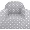 baby idea Poltroncina Bimbi Babysanity Grandi Dimensioni 52x40x57 cm Poltrona Bambini con Rivestimento 100% Cotone Sfoderabile Alta Densità - Made in Italy - (Kid's Sofa Cuori Grigo)