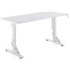 VALK Skuld - Scrivania Gaming Ergonomica 136 x 60 cm, Scrivania Gamer con Porta Bicchiere e Gancio per Cuffie, Regolabile in Altezza, Gestione Cavi, Solida ed Elegante, Fino a 100kg (Bianca)