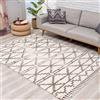 carpet city Tappeto a pelo lungo per soggiorno, stile Ethno Skandi, 80 x 200 cm, color crema, tappeto con frange