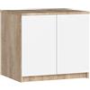 AKORD | Estensione dell'armadio | Aumenta la capacità dell'armadio | Armadio 2 Ripiani e 2 Ante | Robusto | Facile da montare | 51 x 90 x 55 cm | Quercia di Sonoma |Bianco
