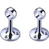 Euro Tische - Set di 2 supporti per aste per tende, cromati, moderni, per fissaggio al soffitto e alla parete, per aste da Ø 25 mm