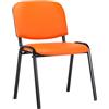 CLP Sedia Visitatore Ken Imbottita I Sedia Attesa Imbottita In Similpelle I Sedia Impilabile Portata Max 120 KG, Colore:arancione