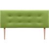 DHOME Testiera in Similpelle o Tessuto AQUALINE Pro con 2 file di Bottoni e Gambe Testiera Imbottita per Letto di Lusso (Similpelle Verde, 135x105cm (Letti 120/135/140))