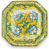 SICILIA BEDDA CAPACI Piatto Ottagonale Ceramica Caltagirone, con Diverse opzioni Decoro - h 32 x 32 cm ca. (1Unità) - Decoro 1