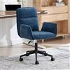 chairus Sedia Scrivania in Tessuto Sedia Girevole con Ruote Poltrona da Ufficio Altezza Regolabile Poltroncina con Gambe in Metallo per Ufficio/Studio/Reception, Blu