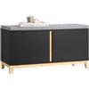 SoBuy Panca scarpiera con 2 ante scorrevoli 90x34x46cm per ingresso