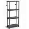 DIKEL Scaffalatura in plastica 131,5 x 58 x 28 cm - Scaffalatura con 4 ripiani - Stabile per cantina 185 kg max. capacità di carico - Scaffalatura di stoccaggio impermeabile per garage, cantina e