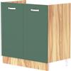 Shally Dogan Mobile Sottolavello per Cucina 2 Ante componibile Mobiletto base da 80 per lavello (Verde, 80 x 50 x 85 cm)