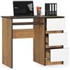 BDW Scrivania per computer con 3 cassetti e un cassetto estraibile per tastiera. Una scrivania per desktop o laptop, scuola e ragazzi 90x77x50