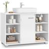 VASAGLE Mobiletto Sotto Lavabo, Mobile da Bagno con Ripiani Regolabili, 30 x 90 x 60 cm, con Piedini, Bianco Nuvola BBK507W01