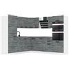 B BELINI GROUP Belini Angolo a Forma di L Cucina Blocco Stacy con Manici - Mobili da Incasso Senza Elettrodomestici con Pensili e Base con Controsoffitti Glamour Wood