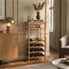 [en.casa] Cantinetta Mobile Portavino per 16 Bottiglie Scaffale Porta Bottiglie da Vino con Portabicchieri e Scomparto Aperto Soggiorno Sala da Pranzo 100 x 47 x 29 cm in Bambù Naturale