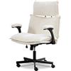 UEV Sedia con Superficie Morbida a Terciopelo Teddy, Sedia da Scrivania con Funzione Oscillazione 35°, Sedie da Ufficio Compatta con Braccioli Reversibili, 75 x 70 x 107-117cm, Beige
