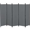 [en.casa] Paravento/Separè per Interni/Balcone, 171 x 250 cm (AxL) Divisorio a 5 Pannelli per Camera da Letto/Studio Medico - Struttura Pieghevole - Grigio Scuro