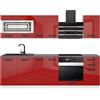 B BELINI GROUP Belini cucina 240 cm Margaret, con piano di lavoro, rosso lucido