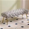 Ya-Home Panca Fondo Letto in Velluto Panchina Ingresso Pache Imbottita Moderne con Gambe Dorate Cassapanca per Camera da Letto/Soggiorno, Grigio,120CM
