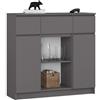 AKORD Cassettiera K100 con 2 Ante e 3 Cassetti 1 Scaffale | Mobiletti Ingresso Bagno | Armadio Cameretta | Comodino | Design moderno | 35x98x101 cm | Grigio Grafite
