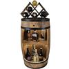 CREATIVE COOPER Barile di Legno a LED Con Porta Vino, 80 cm, Decorazione Rustica per Bar, Whisky, Birra, Armadietto per Vino (Wengé)