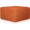 Deshome - Pouf poggiapiedi divano 83x83x44 cm bouclé: Pouf design moderno per divano soggiorno camera da letto Puff poggiapiedi Pouffe salotto Diana Rame