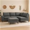 CONCEPT USINE | Divano Angolare 4/5 Posti Colchester Grigio Antracite | Tessuto Chenille Testurizzato | Pouf Modulabile Indipendente | Comfort Avvolgente | Seduta con Molle Insacchettate | Design
