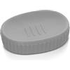 Inbagno Porta Sapone da appoggio Grigio, piattino in Ceramica, Linea Cup