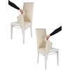 t m c s Tommychairs - Set 2 sedie con cuffia sfoderabile modello Jazz per cucina bar sala da pranzo, struttura in faggio color bianco, seduta e schienale imbottiti e rivestiti con cuffia in tessuto avorio