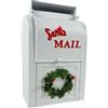 Generico Cassetta Postale per Le Lettere a Babbo Natale - in Metallo Multicolore - H25 x 15 x 10 cm - Buca Postale Letterina Natalizia -Arredamento Addobbi Natalizi (Bianco)