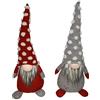 Rebecca Mobili Coppia Gnomi Svedesi, Folletti Natalizi, Grigio Rosso, Stoffa, Idea Regalo Natale - Misure: 48x20x14 cm (HxLxP) - Art. RE6417