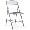 Connubia Sedia pieghievole Alu di Calligaris struttura alluminio satinato e sedile grigio