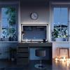 Vicco Tavolo da toeletta Sherry, Grigio, 120 cm con specchio LED e sgabello, con illuminazione LED e sgabello imbottito
