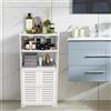 LANTUS Mobile Bagno con Armadietto Chiuso a Aperti, Armadietto Bagno in Legno con Porta, Armadio da Bagno, in MDF per Cucina, Soggiorno, Corridoio, 75 * 22 * 36cm - Bianco