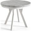 AlpiMeble Tavolo da Pranzo Rotondo Allungabile EVO - Tavolo Sala da Pranzo Allungabile - Piano in laminato da 36 mm - Gambe Solide - Diametro da 80 cm a 130 cm Grigio