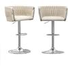 Utlenianie Set di 2 Sgabelli da Bar in Velluto Sgabelli Cucina Moderni Sgabello Cucina Regolabile in Altezza con Schienale Girevoli Sedia Cucina Alta (Beige chiaro-2)