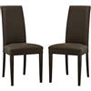 Liberoshopping Sedia soggiorno sala da pranzo in ecopelle imbottita con gambe verniciate DENVER SET DA 2 PEZZI (Testa di moro)