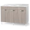 REDÒKASA Sottolavello per cucina componibile da 120 cm con tre ante, realizzata in legno 100% MADE IN ITALY (Senza Lavello, Olmo)