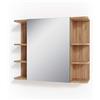 Vicco Specchio contenitore bagno Fynn, Rovere dorato, 79.6 x 64 cm | con specchio e ripiani aperti per montaggio a parete