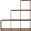 Rebecca Mobili Libreria da terra, scaffale a gradini marrone rovere, mdf, 6 scomparti, design moderno, organizzazione documenti oggetti - Misure: 97,5 x 97,5 x 29 cm (HxLxP) - Art. RE6044