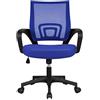Soberine Sedia da Ufficio Scrivania con Rotelle Girevoli e Braccioli Ergonomica Lombare e con Altezza Regolabile Imbottita e Rete Traspirante Portata 136 kg Blu