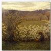 CheQuadro! Campo in Fiore G. Pellizza da Volpedo, gpv3 Quadro Stampato su Tela Fine Art, Intelaiato Pronto da Appendere, assemblato a Mano, 50x50 cm