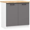 AKORD | Piano di Lavoro Olivia | Pannelli Laminato | Robusto | Piani Cucina top in Legno | Bordo ABS | Per le Basi | 60 x 80 x 3,20 cm | Colore Universale |Bianco & Grigio Grafite