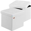 Casaria® Set 2x Sgabello Contenitore 38x38x38cm Pouf Poggiapiedi Portaoggetti Sedile Imbottito Sgabello Salvaspazio Pieghevole Camera Letto Soggiorno