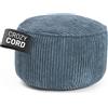 Lumaland Pouf in velluto | Pouf compatto da 50 l 3 in 1: sgabello, tavolino e poggiapiedi | Ø 25 x 45 cm [blu scuro]