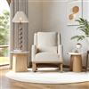 MIOOSUT Sedia a Dondolo, Sedia a Dondolo da Interno, Poltrona a Dondolo con Due Tasche Laterali, Poltrona a Dondolo Allattamento con Gambe in Legno Massello, Lino, Beige