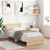 MOBCANT Giroletto senza Materasso con Testiera,Reti a Doghe Telaio letto Letto frame Letto per Anziani utilizzabile per Appartamento Scuola Albergo Dormitorio Rovere Sonoma 90x190 cm