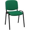 SEDIAOFFICE - Sedie Ufficio Senza Ruote, Sedia Scrivania Ergonomica, per Studio, Sala D'Attesa, Sala Riunioni e Conferenze, Comoda Sedia Ufficio in Tessuto Economica (Base, Verde)