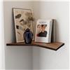 Ewart Woods Mensola angolare in legno di rovere, mensole galleggianti da parete, unità interna per piccoli spazi, libreria per camera da letto, sporgenza in noce