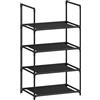 WOLTU Scarpiera, Porta Scarpe a 4 Livelli, Scaffale Stretto per Corridoio/Soggiorno/Corridoio, Struttura in Metallo, Ripiani Compatti e Rimovibili, 41x28x72cm, Nero