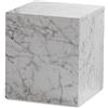 FineBuy Möbel zum Wohlfühlen FineBuy MONOBLOC - Tavolino da salotto, 40 x 40 x 45 cm, lucido, effetto marmo, quadrato, design a cubo